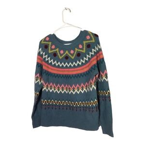 3 x $50 Sundance beautiful blue multicolored sweater size M